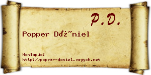 Popper Dániel névjegykártya